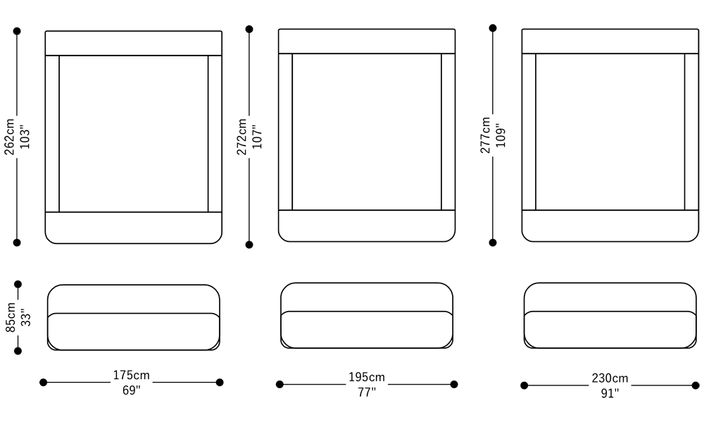 Image of the complete dimensions of the product